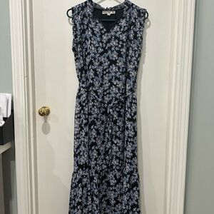 LOFT Navy Floral Maxi Dress